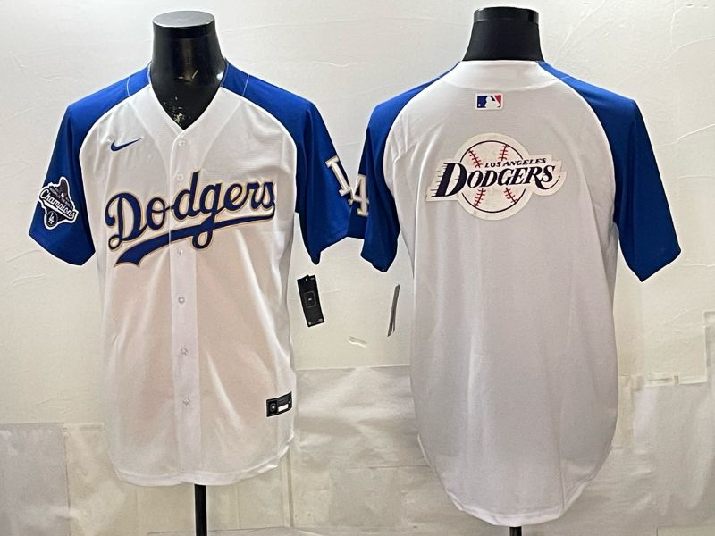 2026 Men Nike Los Angeles Dodgers Blank White blue Game MLB Jersey 0014->los angeles dodgers->MLB Jersey